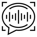 Voice recognition scan icon outline vector. Detect sound