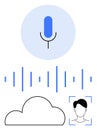 Voice Recognition System with Audio Waveform, Cloud Storage, and User Identification for Enhanced Security Royalty Free Stock Photo