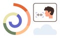 Voice Recognition Technology with Data Visualization and Cloud Element Royalty Free Stock Photo