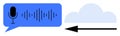 Voice-to-Cloud Data Transfer with Microphone and Waveform Concept Royalty Free Stock Photo