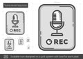 Voice record app line icon.