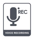 voice recording icon in trendy design style. voice recording icon isolated on white background. voice recording vector icon simple