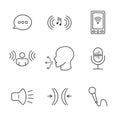 Voice Recording & Voiceover Icon Set with Microphone, Voice Scan