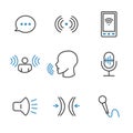 Voice Recording and Voiceover Icon Set with Microphone, Voice Sc