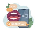 Voice search. Artificial intelligence virtual assistant. Character