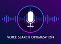 Voice Search Optimization flat illustration, banner and icons