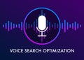 Voice Search Optimization flat illustration, banner and icons Royalty Free Stock Photo