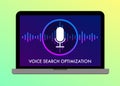 Voice Search Optimization flat vector illustration Royalty Free Stock Photo