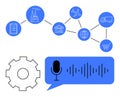 Voice Technology Enhancing Supply Chain Connectivity with Icons Representing Logistics and Operations Royalty Free Stock Photo