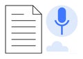Voice-to-Text Technology with Document and Microphone Icon for Modern Communication Royalty Free Stock Photo