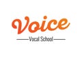 Voice - logo for Vocal School, vector illustration on white transparent background.