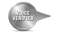 Voice verified metallic badge icon on white background, representing authentication and trust Royalty Free Stock Photo