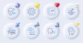 Voice wave, Breathing exercise and Service line icons. For web app, printing. Vector