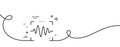 Voice wave line icon. Sound scan sign. Continuous line with curl. Vector Royalty Free Stock Photo