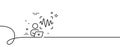 Voice wave line icon. Sound scan sign. Continuous line with curl. Vector Royalty Free Stock Photo