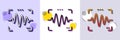 Voice wave line icon. Sound scan sign. Halftone dotted pattern. Vector