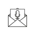 Voicemail, audio message line icon. Vector illustration. Eps 10. Royalty Free Stock Photo