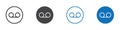 Voicemail icon flat editable icon mark set Royalty Free Stock Photo