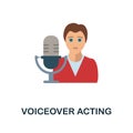 Voiceover Acting flat icon. Color simple element from freelance collection. Creative Voiceover Acting icon for web