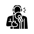 voiceover artist glyph icon vector illustration