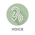 Voiceover or Voice Command Icon with Sound Wave Images Royalty Free Stock Photo