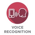 Voiceover or Voice Command Icon with Sound Wave Images