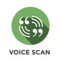 Voiceover or Voice Command Icon with Sound Wave Images