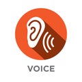 Voiceover or Voice Command Icon with Sound Wave Images