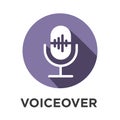 Voiceover or Voice Command Icon with Sound Wave Images Royalty Free Stock Photo