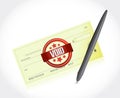 Void bank check and a pen illustration Royalty Free Stock Photo