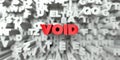 VOID - Red text on typography background - 3D rendered royalty free stock image Royalty Free Stock Photo