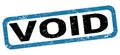 VOID text written on blue-black rectangle stamp