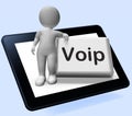 Voip Button Tablet With Character Means Voice Over Internet Pro