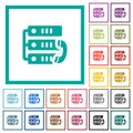 VoIP call flat color icons with quadrant frames