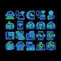 Voip Calling System neon glow icon illustration