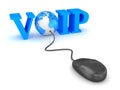 Voip concept with world and computer mouse Royalty Free Stock Photo