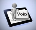 VOIP meaning voice-over internet protocol is internet telephony - 3d illustration