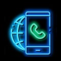 Voip Smartphone Internet Connection neon glow icon illustration