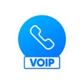 Voip Technology icon. Internet call concept connection. Voice over network, voip sign. Voice Over IP Service. Software Royalty Free Stock Photo