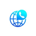 Voip telephony, call icon on white vector