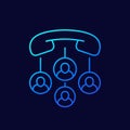 Voip telephony, calls line vector icon