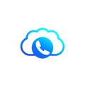 Voip telephony icon, vector logo