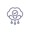 Voip telephony line icon with a cloud