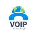 Voip vector icon. Internet call concept connection. Voice over network, voip sign Royalty Free Stock Photo