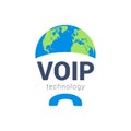 Voip vector icon. Internet call concept connection. Voice over network, voip sign Royalty Free Stock Photo