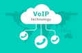 Voip vector icon. Internet call concept connection. Voice over network, voip sign