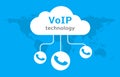 Voip vector icon. Internet call concept connection. Voice over network, voip sign Royalty Free Stock Photo