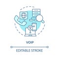 Voip voice recognition soft blue concept icon