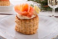 Vol-au-vent with salmon Royalty Free Stock Photo