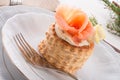 Vol-au-vent with salmon Royalty Free Stock Photo